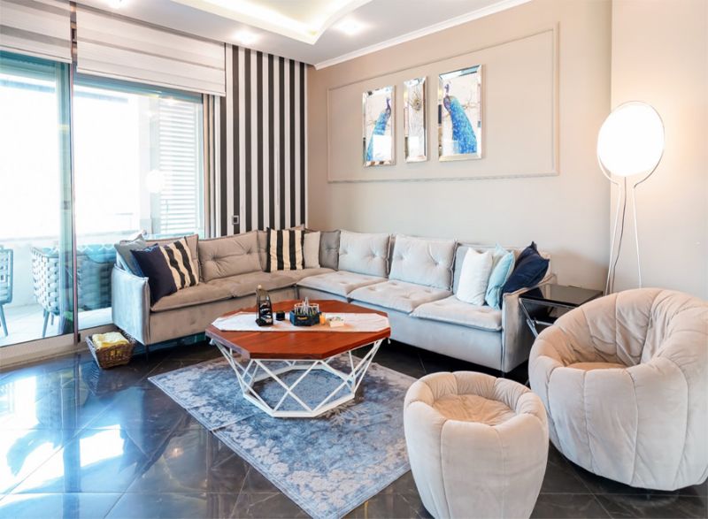 Komplett möblierte Luxuswohnung zum Verkauf in Alanya Oba.