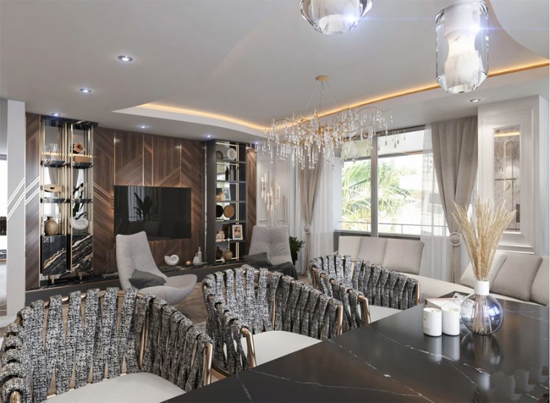 Very luxuriously furnished 5+1 apartment for sale in Alanya Obagöl